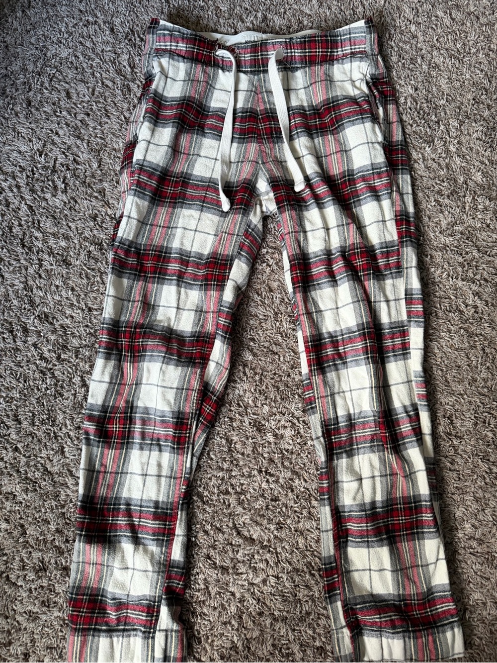 Abercrombie & Fitch Red and White Plaid Jogger Pants
